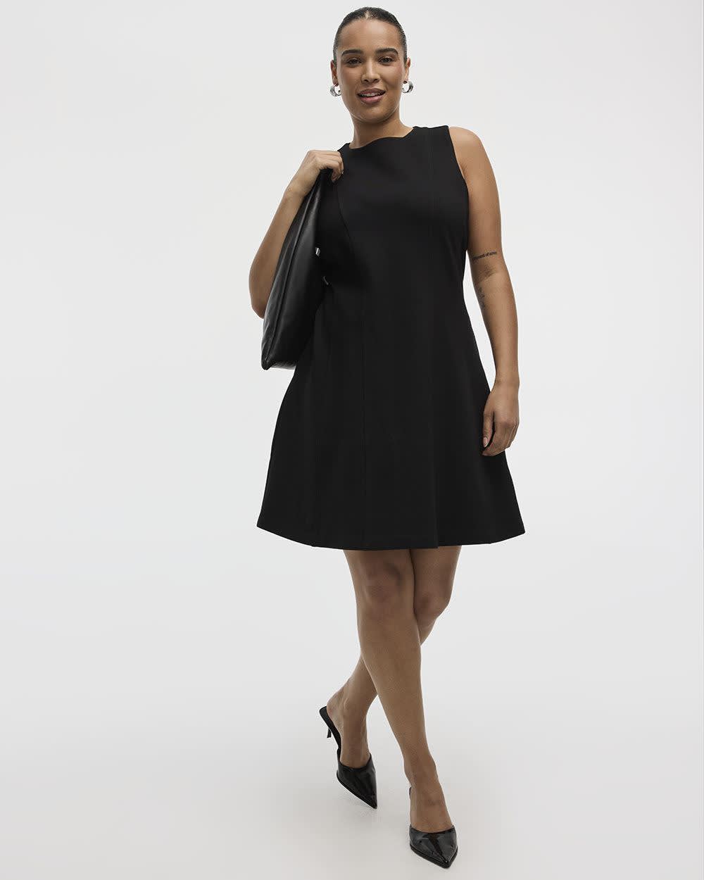 Sleeveless Crew-Neck Fit-and-Flare Dress