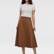 Pleated A-Line Midi Skirt