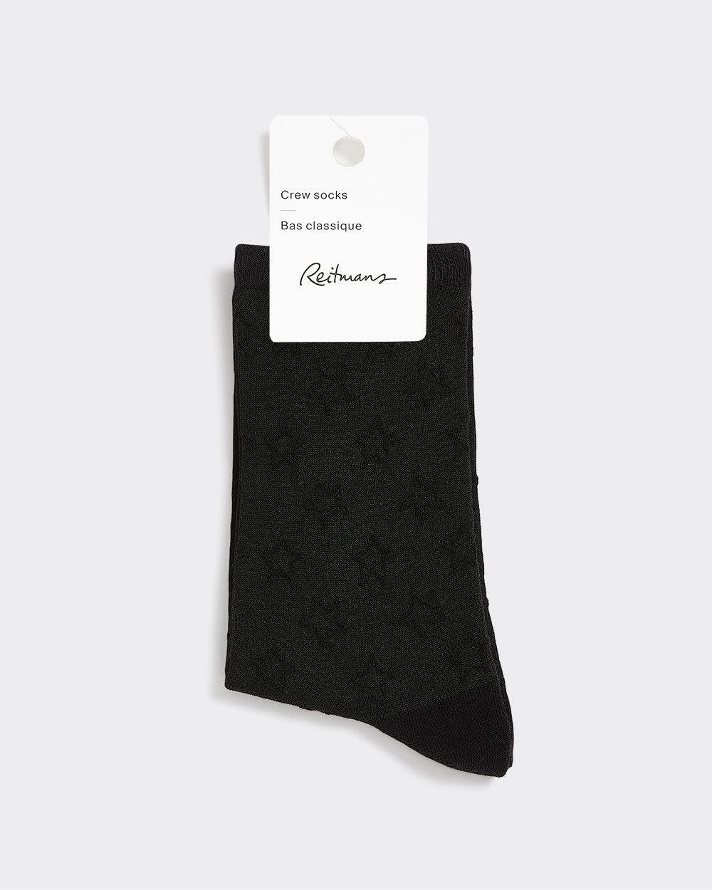 Crew Socks with Textured Stars