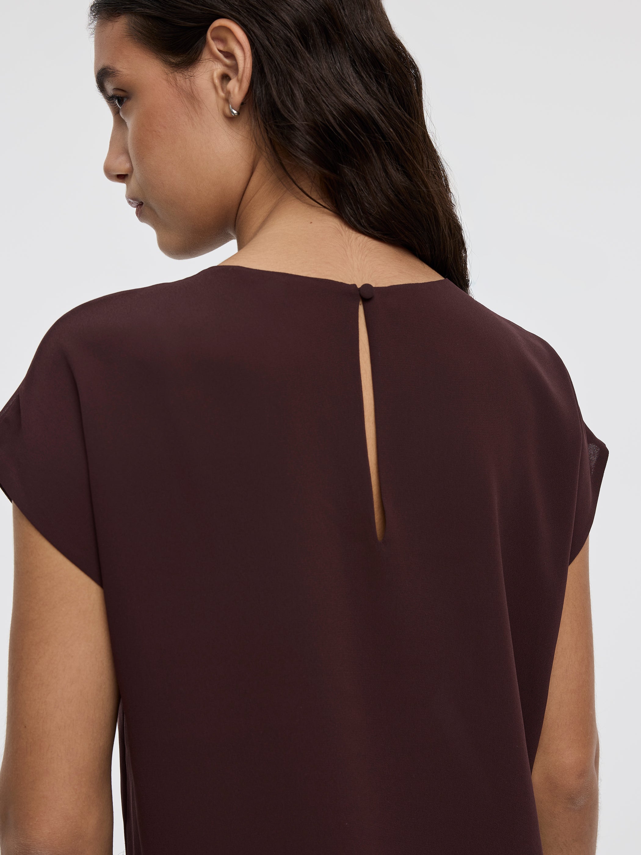 Short-Sleeve Crew-Neck Blouse