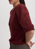 Elbow-Sleeve Crew-Neck Sweater