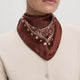Small Square Scarf with Paisley Pattern