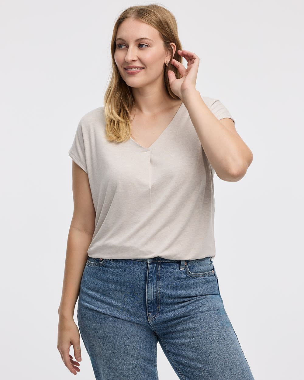 Extended-Sleeve V-Neck Tunic