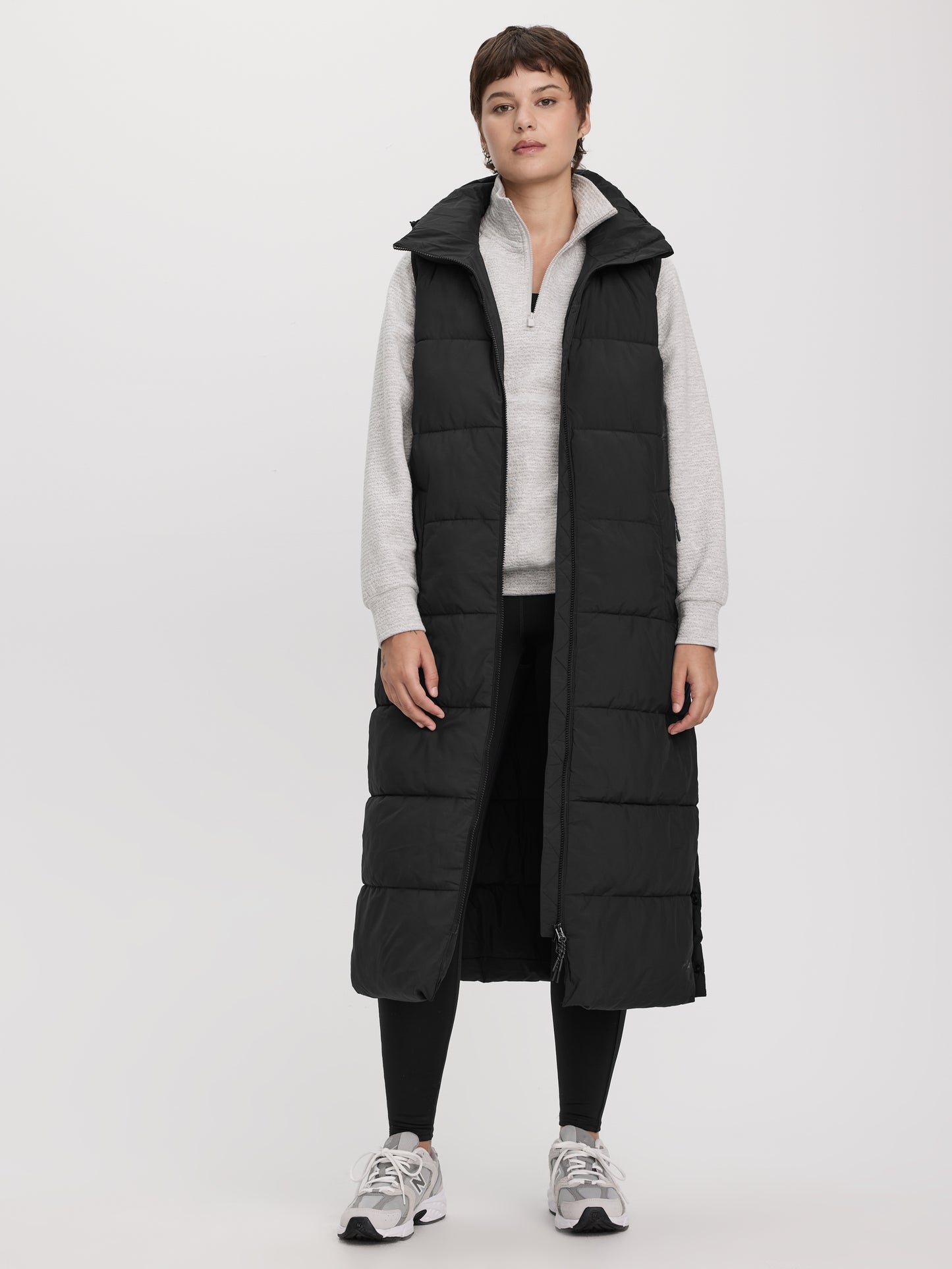 Long Quilted Sleeveless Vest - Hyba
