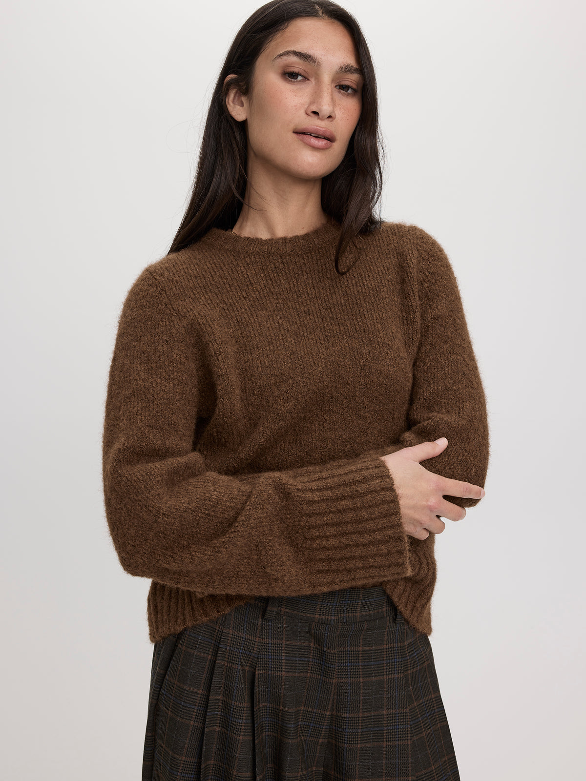 Long-Sleeve Crew-Neck Wool-Blend Sweater