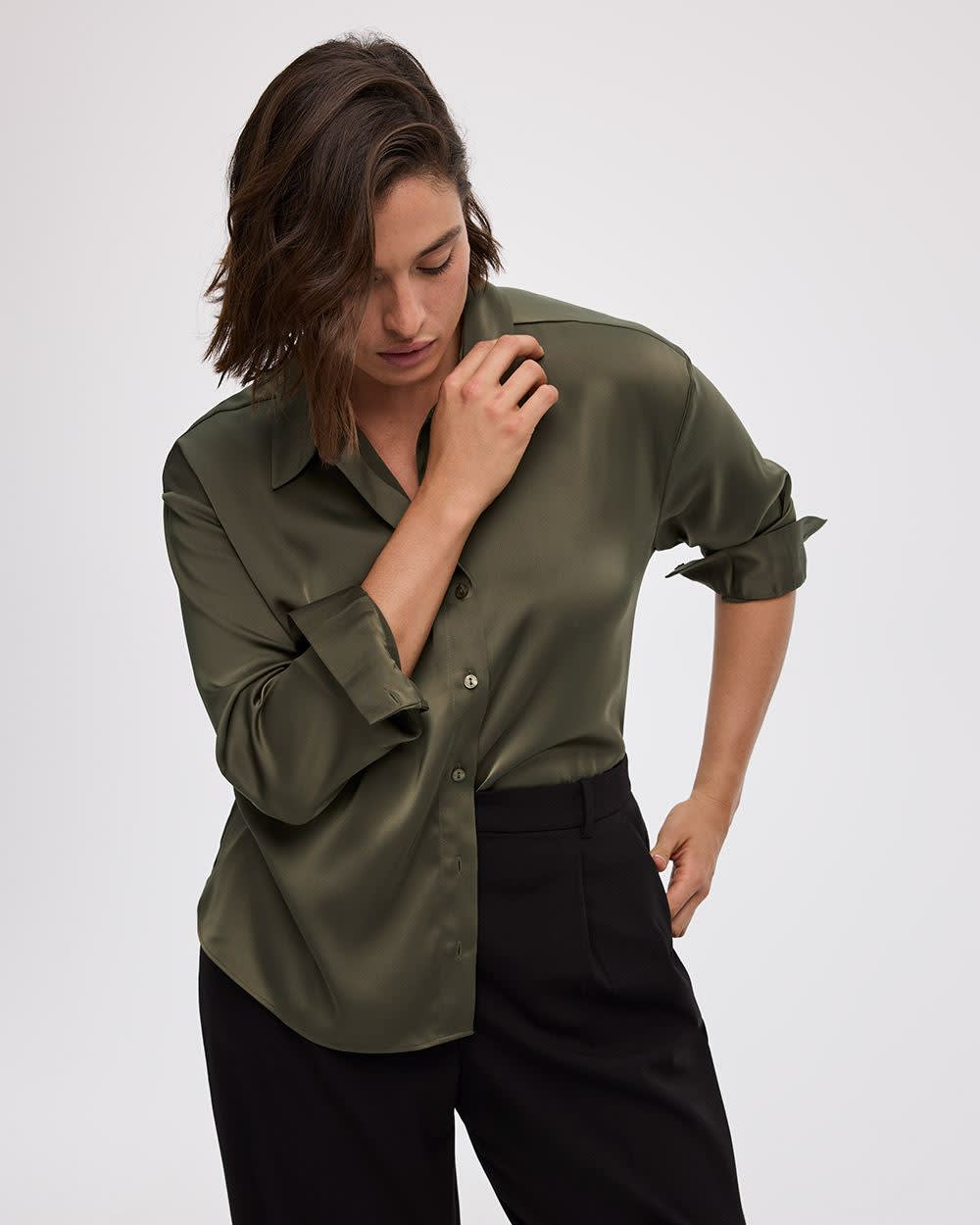 Satin Long-Sleeve Shirt