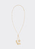 Long Carabiner Necklace with Coin Pendants