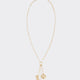 Long Carabiner Necklace with Coin Pendants