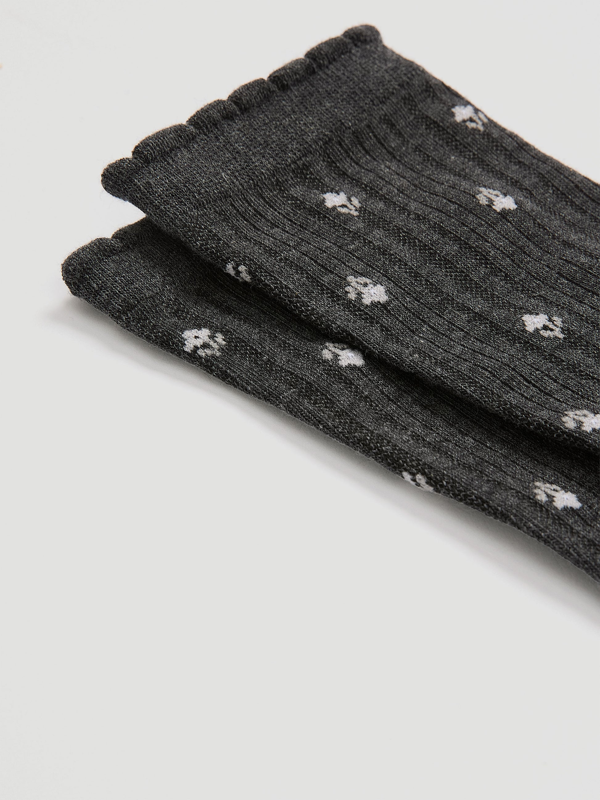 Floral Pointelle Crew Socks