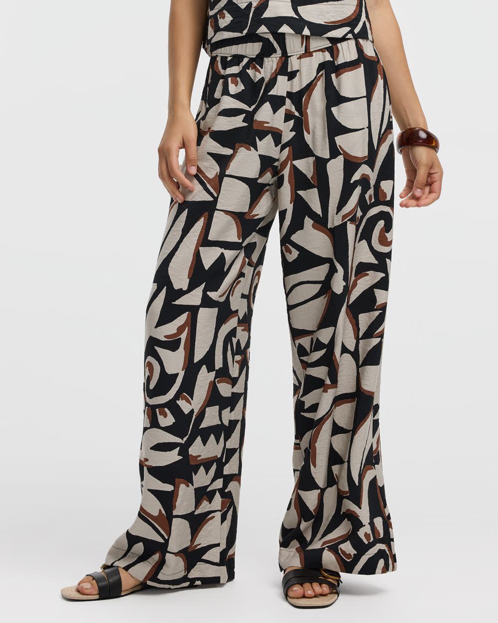 Wide-Leg High-Rise Pull-On Pant