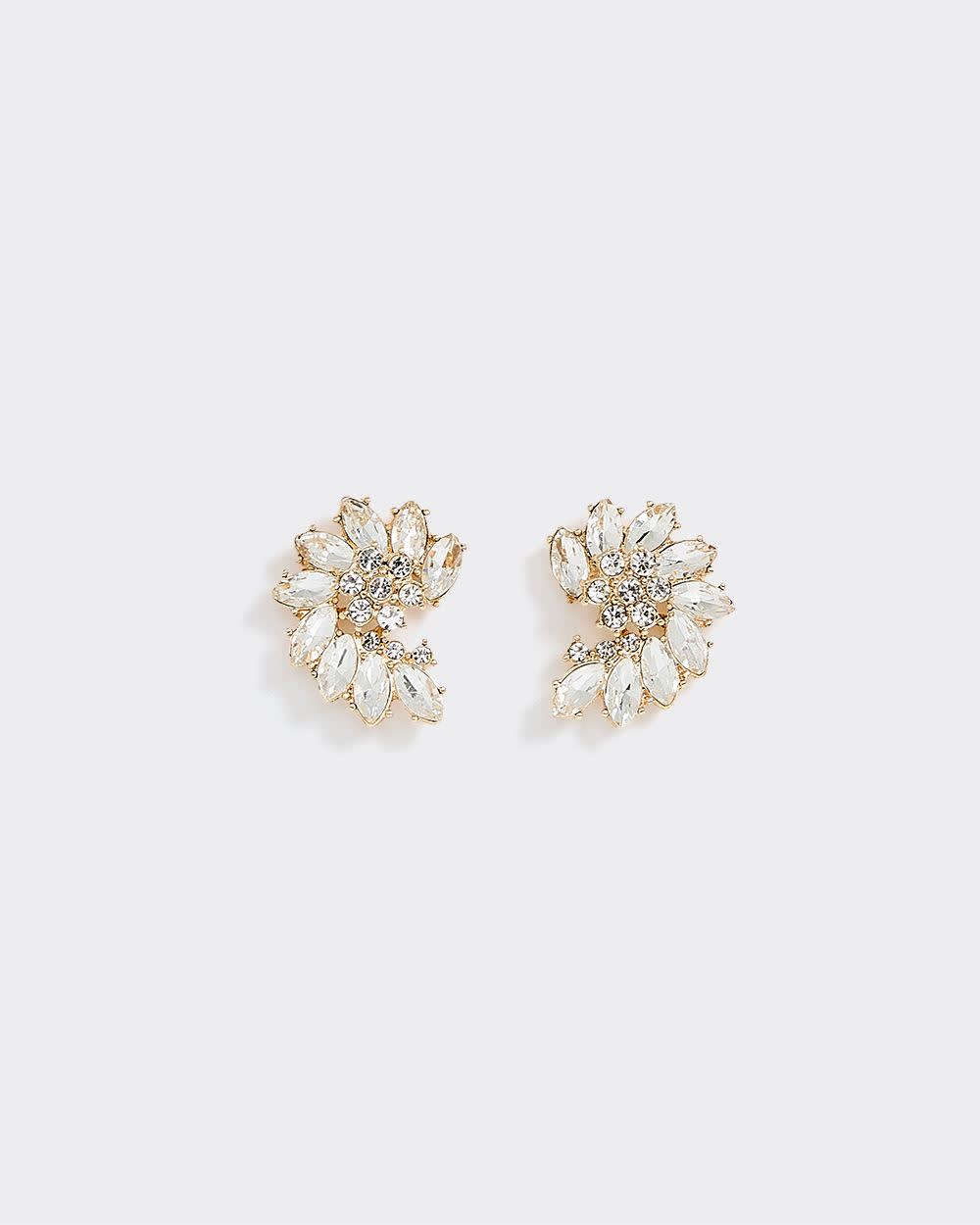 Swirl Earrings with Rhinestones