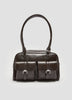 Multi-Pockets Faux-Leather Shoulder Bag