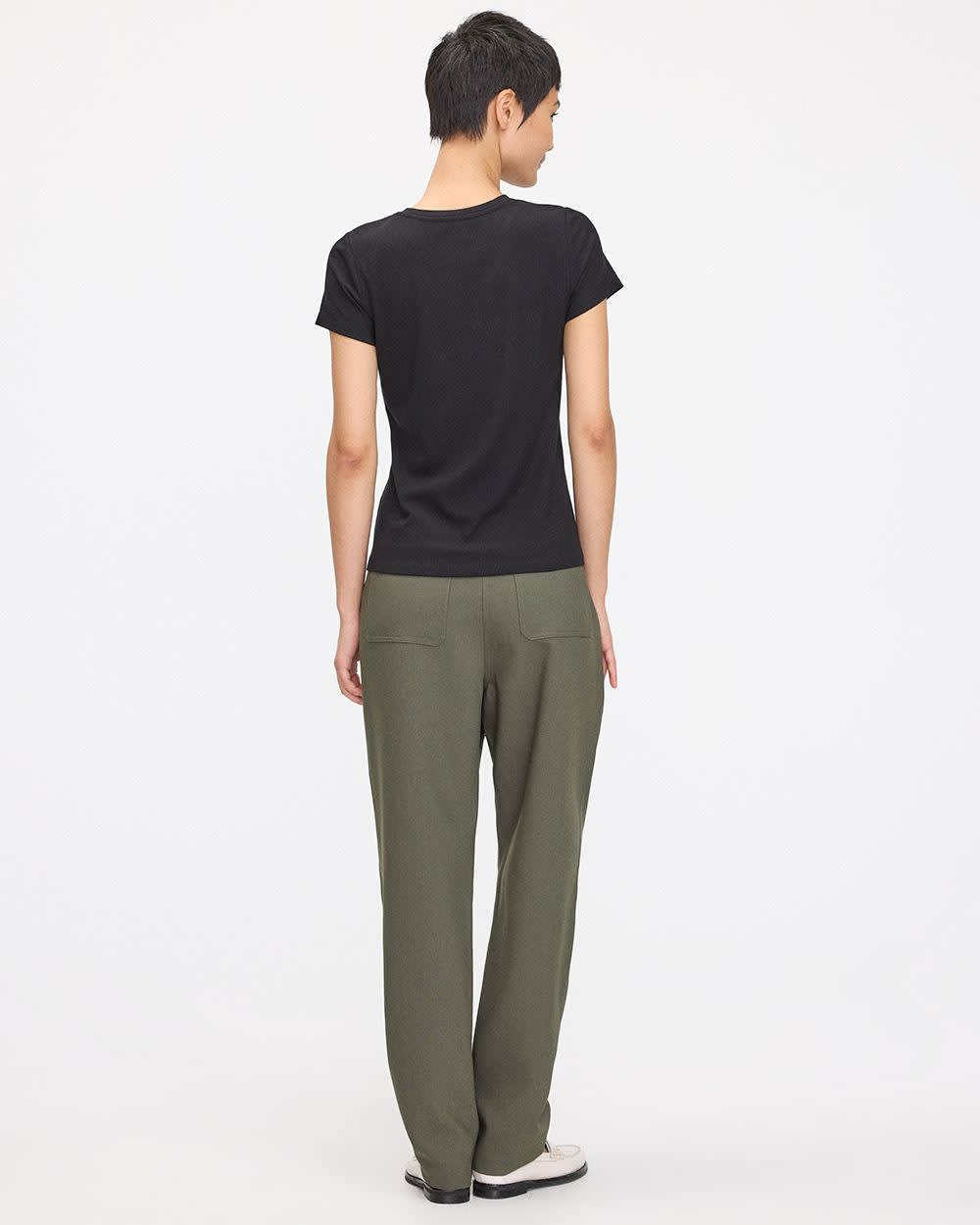 T-shirt côtelé et ajusté à col rond - R Essentials