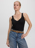 V-Neck Cami with Lace Trim