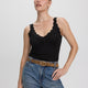 V-Neck Cami with Lace Trim