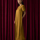 Short-Sleeve Crew-Neck Satin Maxi Dress
