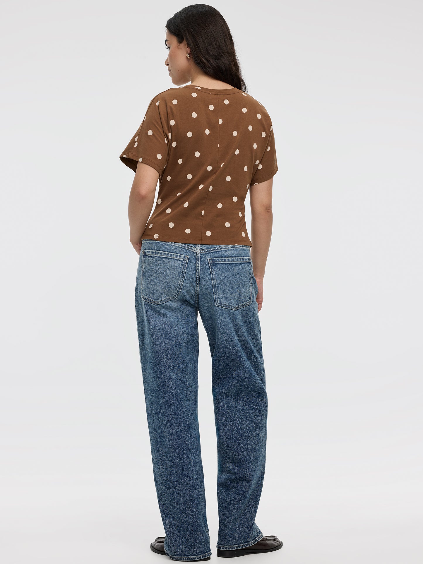 Short-Sleeve Crew-Neck Tee with Shirred Sides