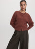 Long-Sleeve Crew-Neck Cable-Stitch Cardigan