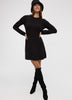 Long-Sleeve Crew-Neck Ribbed Sweater Dress