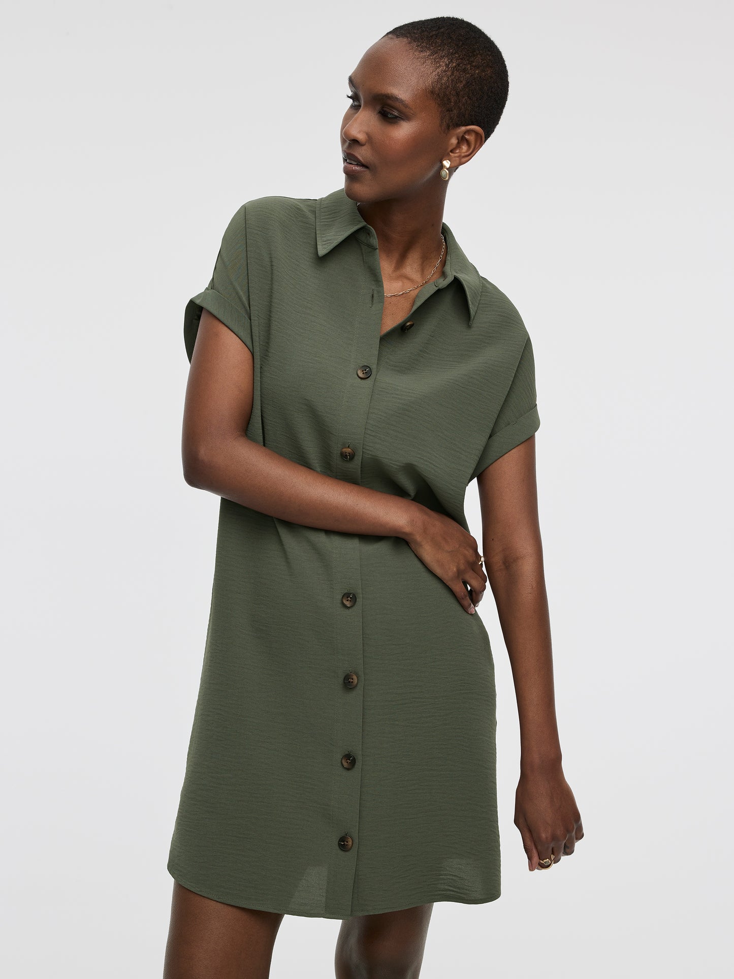 Short-Sleeve Shirt Dress