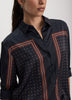 Long-Sleeve Loose Satin Blouse