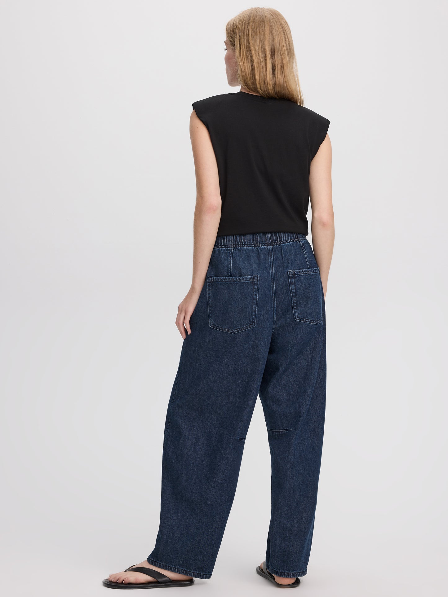 Pull-On High-Rise Barrel Pant
