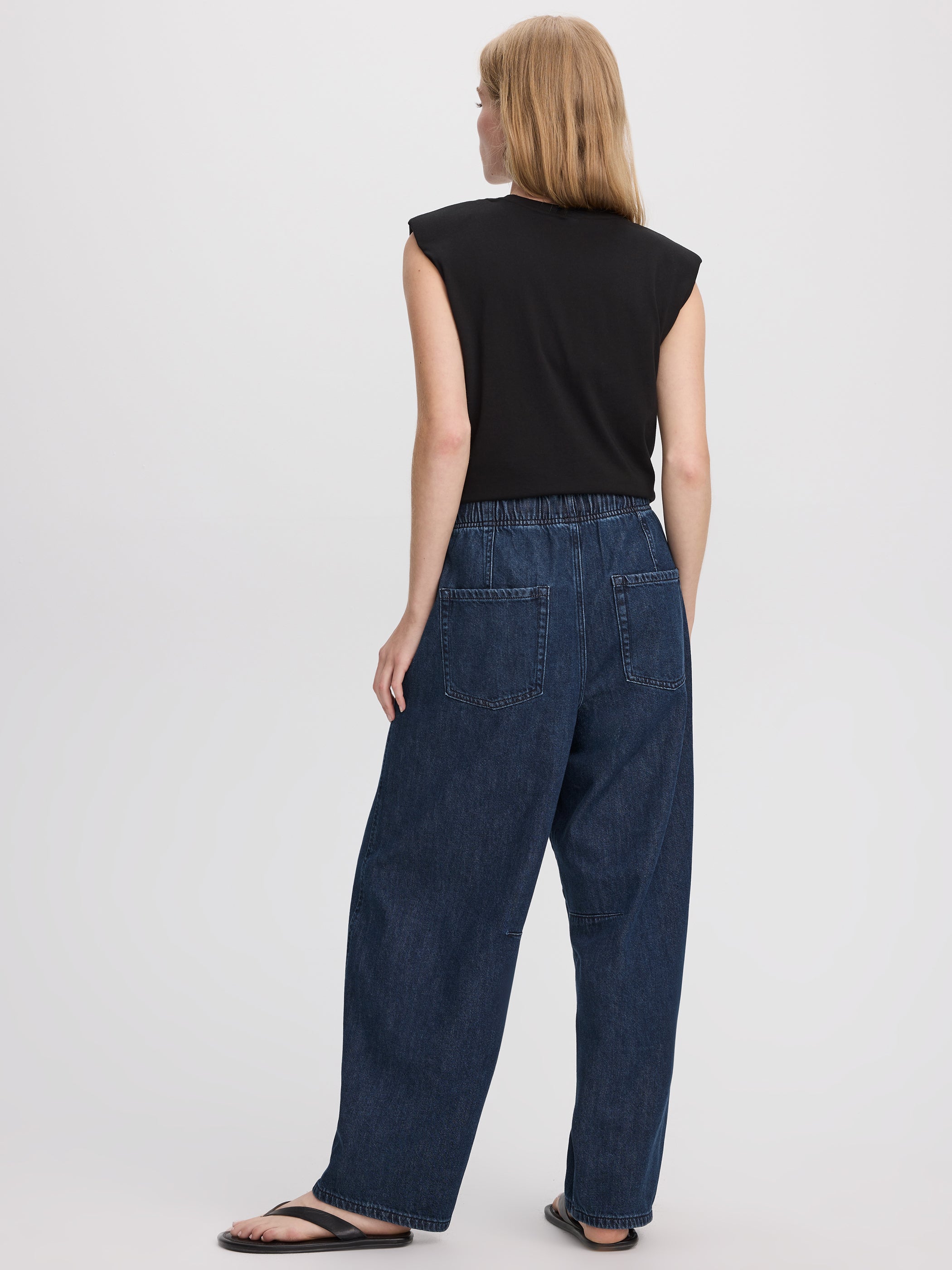 Pull-On High-Rise Barrel Pant