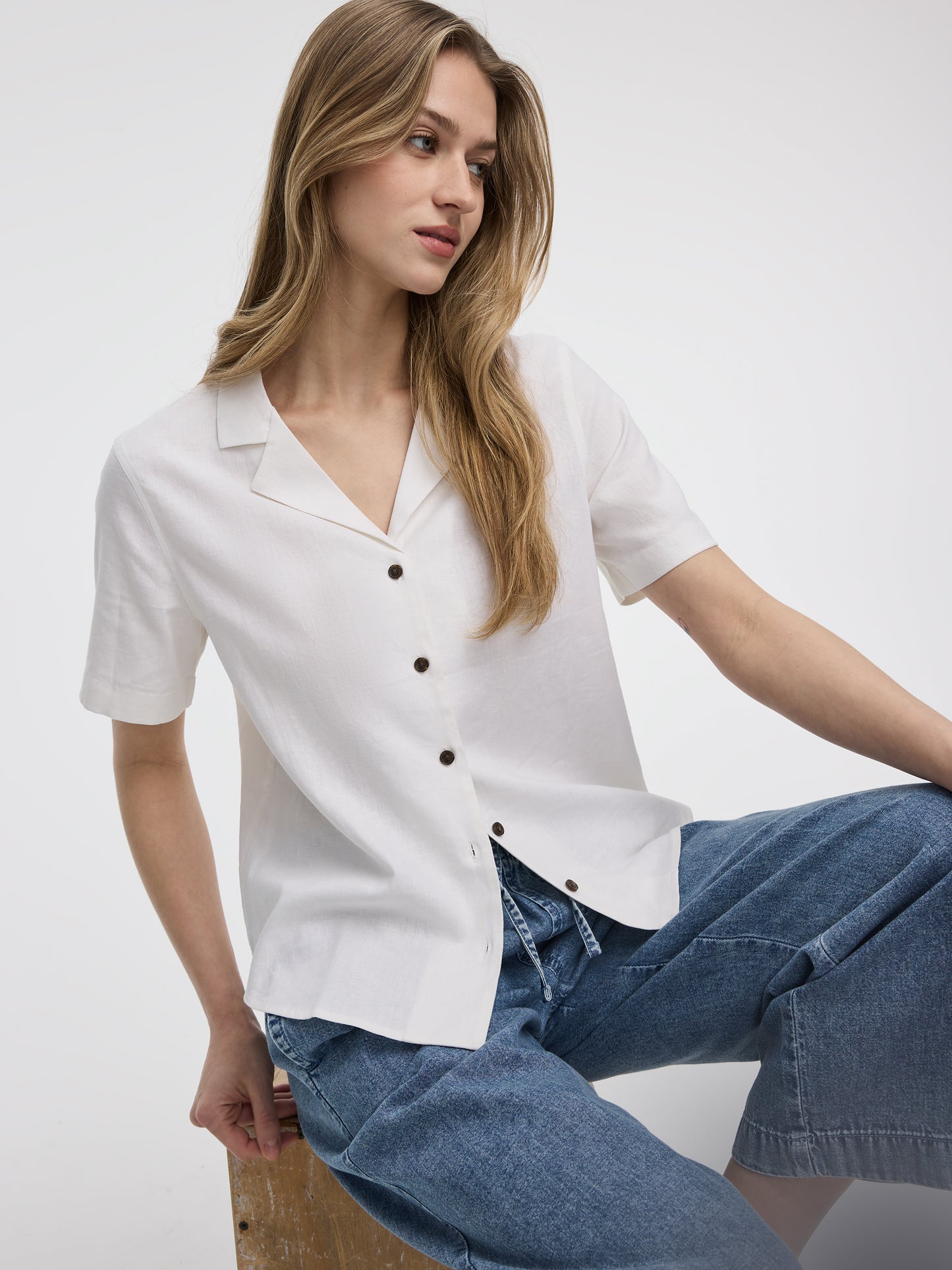 Chemise à manches courtes et col pyjama