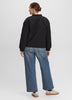 Long-Sleeve Split-Neck Blouse with Embroideries