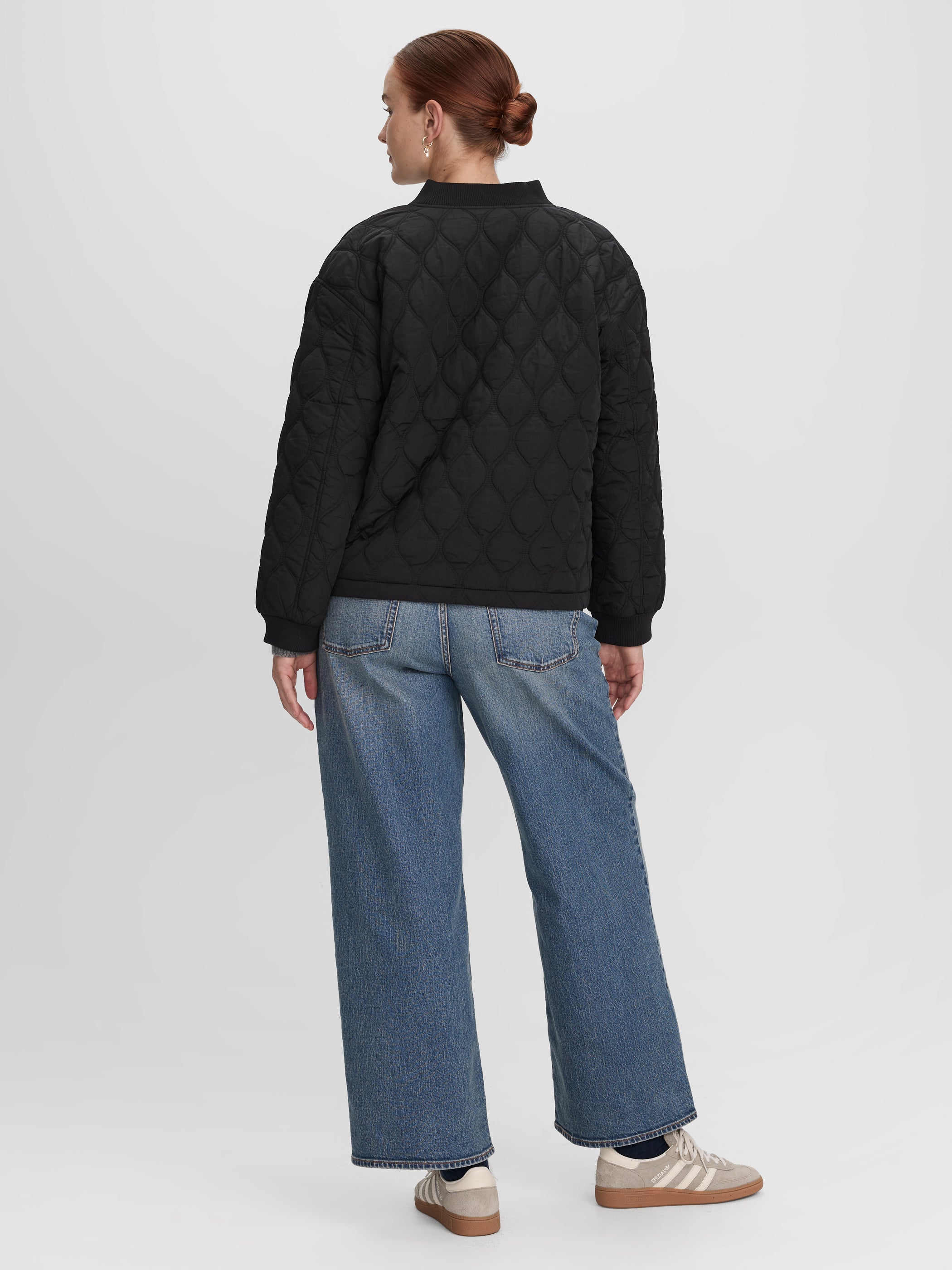 Long-Sleeve Split-Neck Blouse with Embroideries