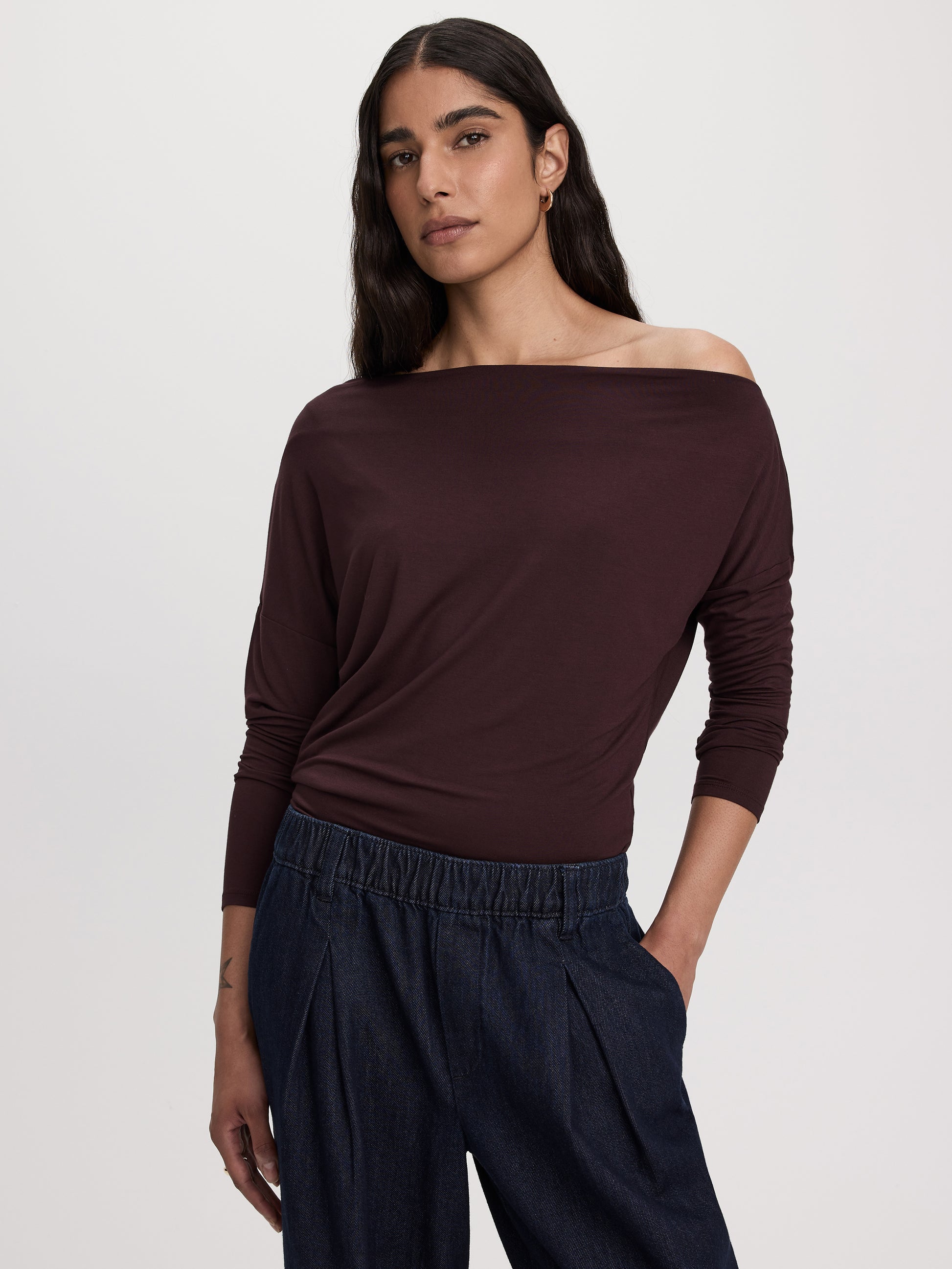 Long-Sleeve Off-the-Shoulder Top