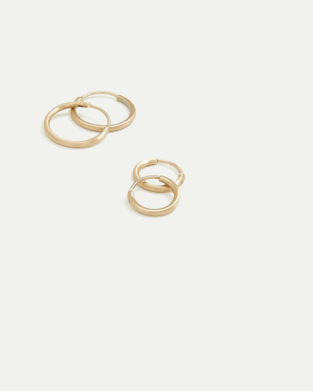 Stainless Steel Basic Hoops - 2 Pairs