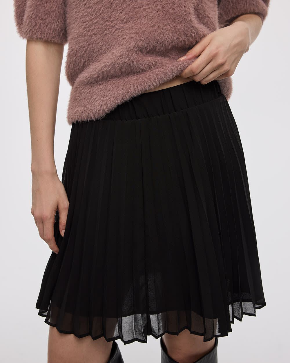Pleated Chiffon Mini-Skirt