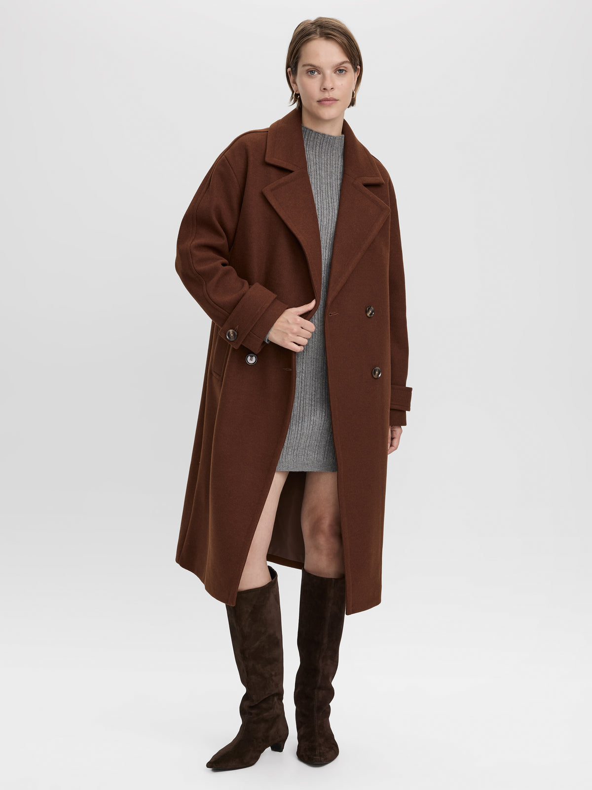 Oversized Double-Breasted Coat