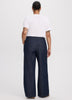Wide-Leg Mid-Rise Denim Trousers - Curvy Fit