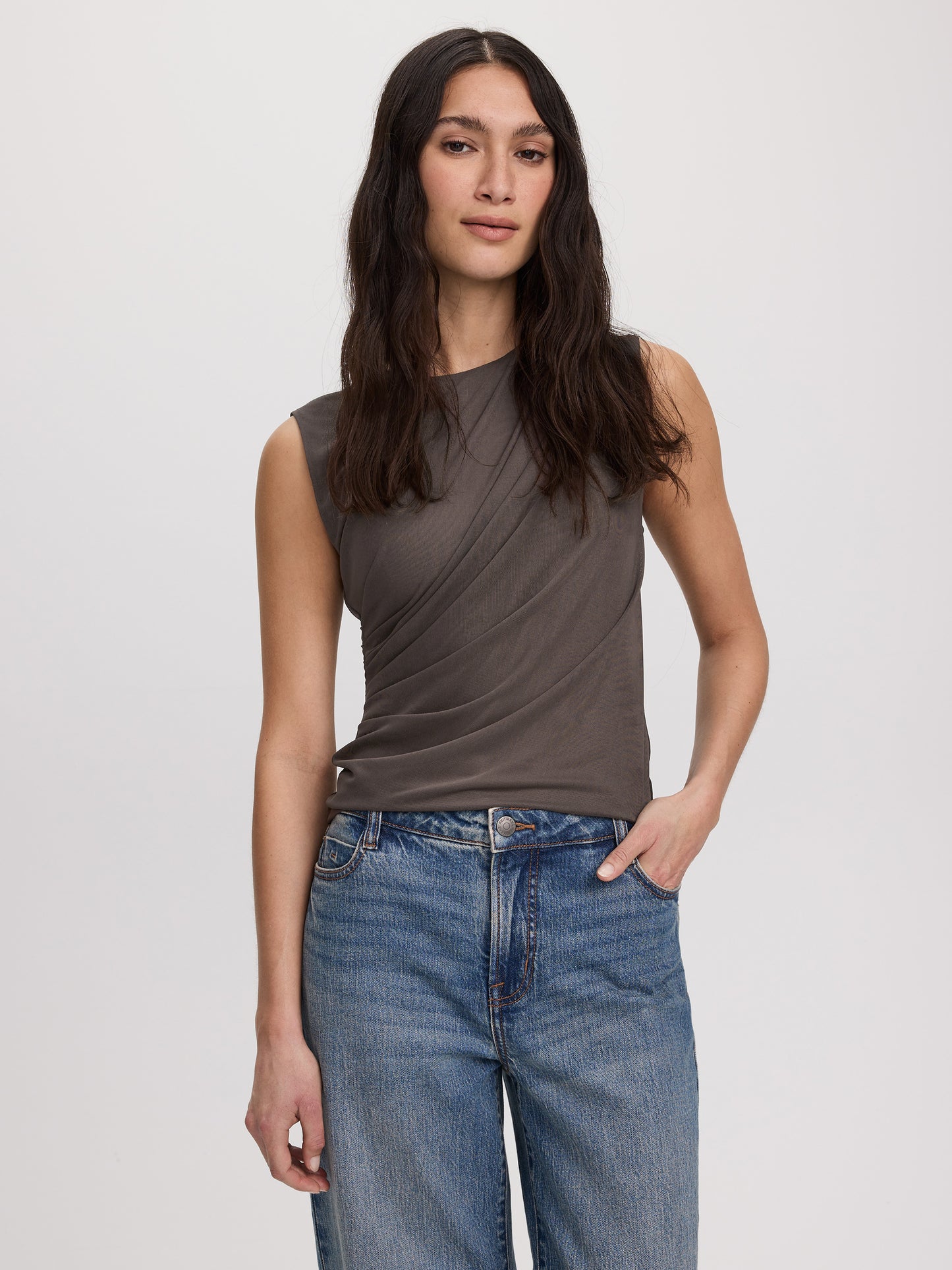 Sleeveless Draped Top