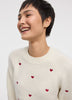 Long-Sleeve Crew-Neck Pullover with Hearts