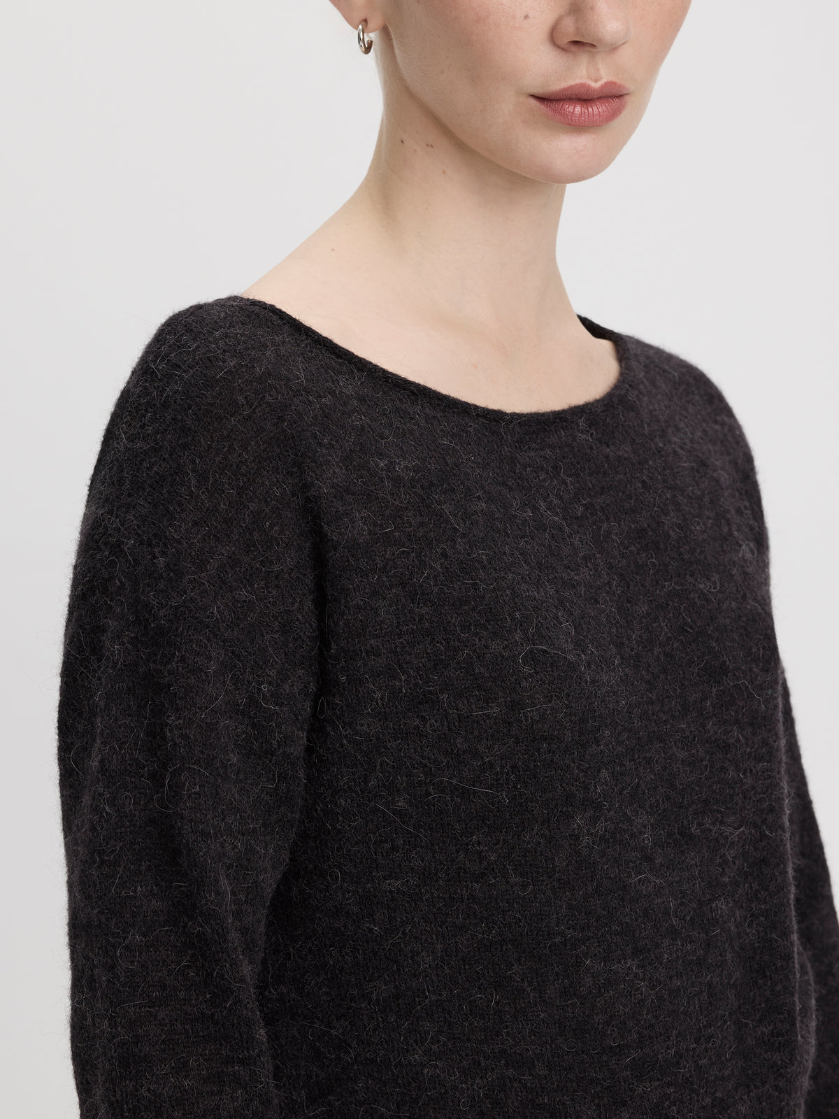 Long-Sleeve Boat-Neck Wool-Blend Sweater