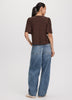 Crew-Neck Top with Short Flutter Sleeves