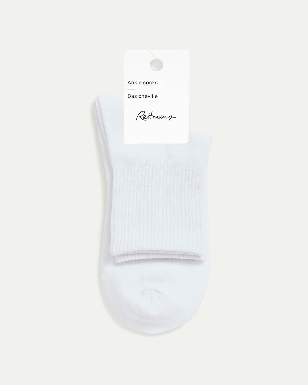Ribbed Cotton Anklet Socks