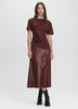 Faux Leather Midi Skirt