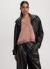 Belted Faux Leather Jacket