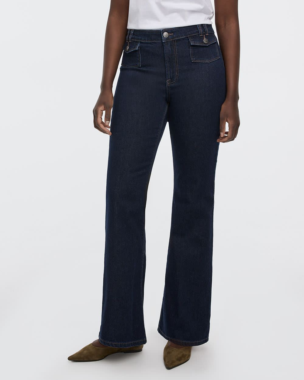 Flare-Leg Mid-Rise Jean with Flap Pockets | Regular | Reitmans