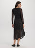 Long-Sleeve Bodycon Midi Dress with Side Shirrings