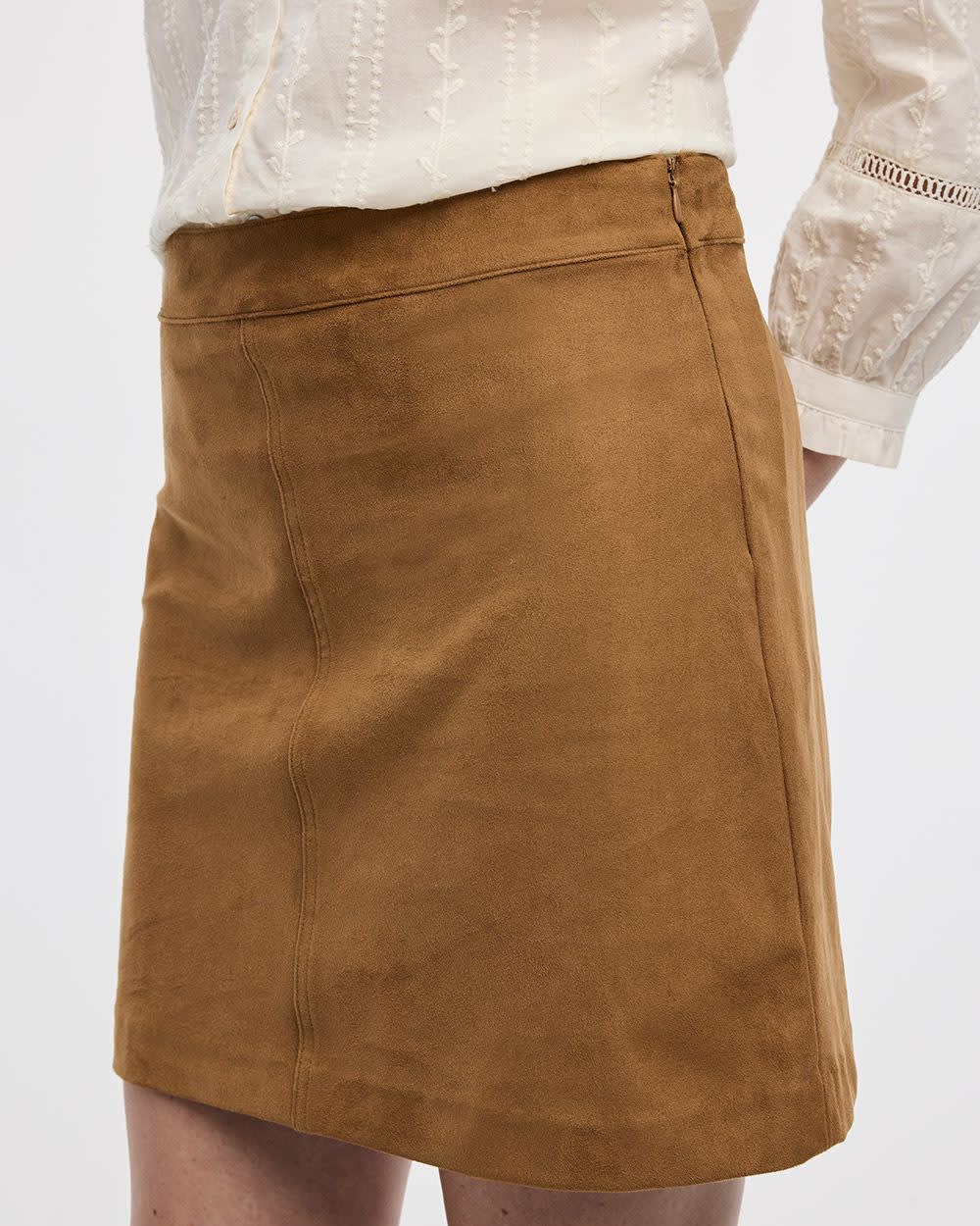 Mini jupe en faux suède