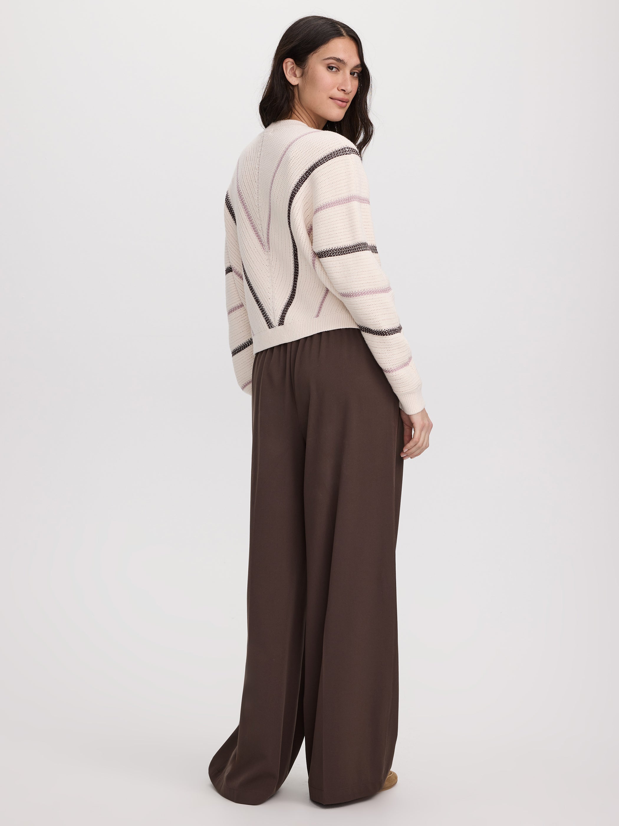 Long-Dolman-Sleeve Crew-Neck Pullover