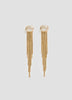 Glass Stone Earrings with Fringe Pendants