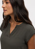 Cap Sleeve Split Neck Blouse - R Essentials