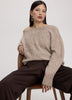 Long-Sleeve Boat-Neck Boxy Sweater