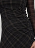Long-Sleeve Bodycon Midi Dress with Side Shirrings